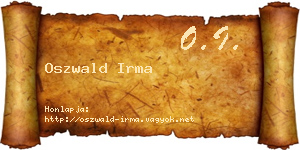 Oszwald Irma névjegykártya